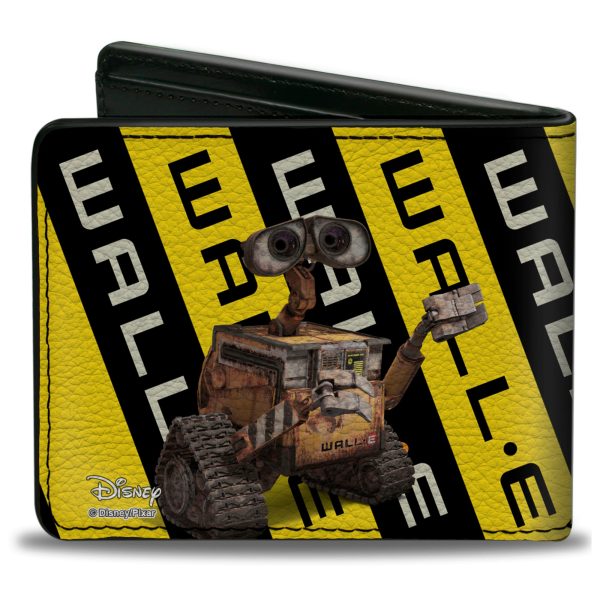 Bi-Fold Wallet - WALL-E 2-Poses Warning Stripe Yellow Black White on Sale - Image 2