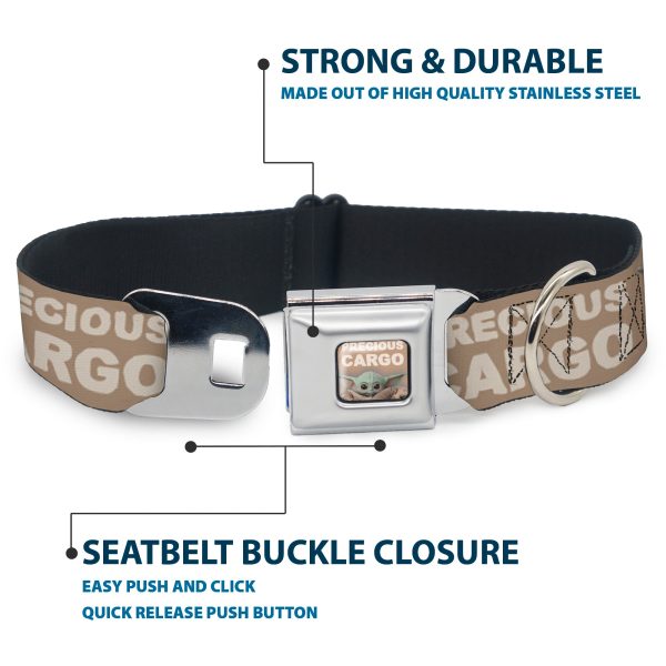 Star Wars The Child Sitting Pose PRECIOUS CARGO CLOSE-UP Full Color Tan White Seatbelt Buckle Collar - Star Wars The Child Sitting Pose PRECIOUS CARGO Tan White Online - Image 4