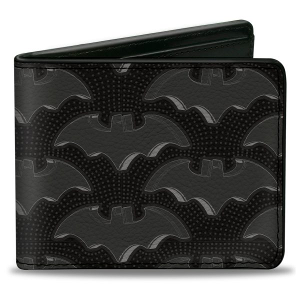 Bi-Fold Wallet - Batman Bat Emblem Turns Dots Black Grays Online now