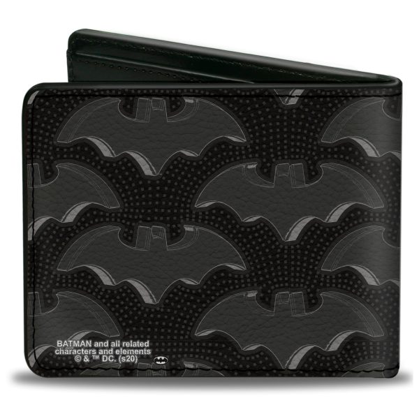 Bi-Fold Wallet - Batman Bat Emblem Turns Dots Black Grays Online now - Image 2